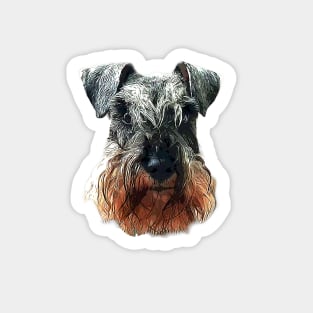 Mini Schnauzer Cute Salt and Pepper Face Sticker